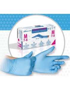 Caja100  GUANTE NITRILO Naturex 4g.  T/M Azul (10Cajas)