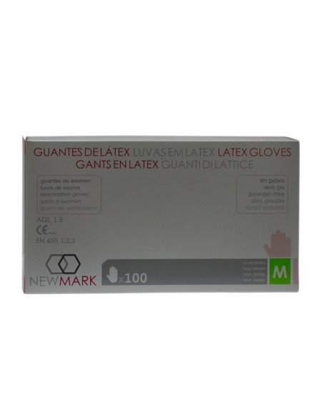 Caja100 GUANTE LATEX S/Polvo 6gr. T/M (10Cajas)