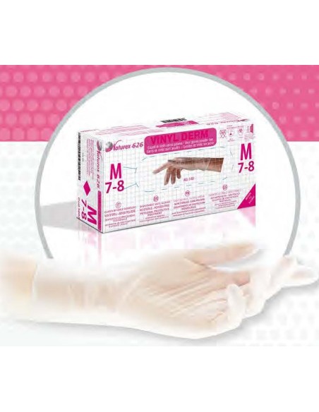 Caja100 GUANTE VINILO S/POLVO Naturex 6gr. T/M (10Cajas)