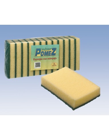 Paq.6 ESTROPAJO C/ESPONJA  9*14*3cm (20*6u.)